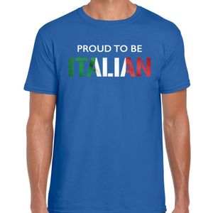 Italie Proud to be Italian landen t-shirt blauw heren 2XL  -