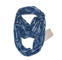 Multifunctionele mode zip Pocket design sjaal (Navy blauw witte pijl) Multifunctionele mode zip Pocket design sjaal (Navy blauw witte pijl)