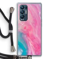 Roze explosie: Oppo Find X3 Neo Transparant Hoesje met koord