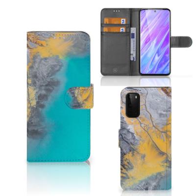 Samsung Galaxy S20 | Bookcase | Marble Blue Gold