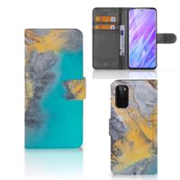 Samsung Galaxy S20 | Bookcase | Marble Blue Gold