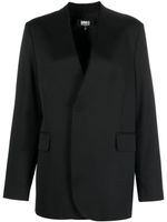 MM6 Maison Margiela blazer boutonné à design sans col - Noir