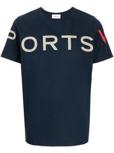 Ports V t-shirt en coton à logo imprimé - Bleu