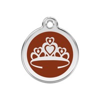 Crown Brown roestvrijstalen hondenpenning medium/gemiddeld dia. 3 cm - Reddingo Crown Brown roestvrijstalen hondenpenning medium/gemiddeld dia. 3 cm - Reddingo