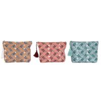 Reistasje Home ESPRIT Bruin Turkoois Koraal 25 x 5 x 20 cm (3 Stuks)