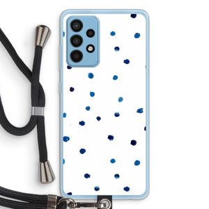 Blauwe stippen: Samsung Galaxy A52 Transparant Hoesje met koord