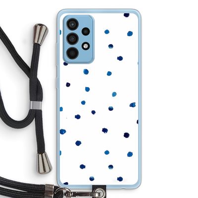Blauwe stippen: Samsung Galaxy A52 Transparant Hoesje met koord