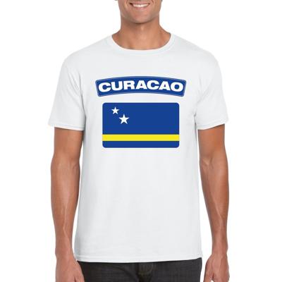 T-shirt met de vlag van Curacao - wit - heren - supporters