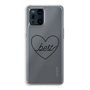 Best heart black: Oppo Find X3 Transparant Hoesje