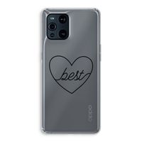 Best heart black: Oppo Find X3 Transparant Hoesje