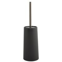 Toiletborstel in houder/WC-borstel - antraciet grijs - kunststof - 35 cm