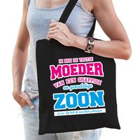 Trotse moeder van geweldige zoon cadeau tas zwart voor dames   -