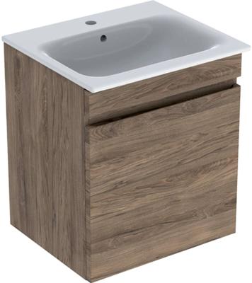 Geberit Renova Plan Wastafel Met Onderkast 60x48x62,2 cm Noten Hickory