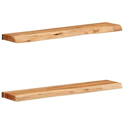 Wandschappen 2 st 80x20x3,5 cm massief acaciahout