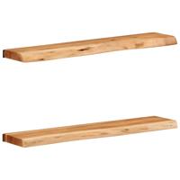 Wandschappen 2 st 80x20x3,5 cm massief acaciahout