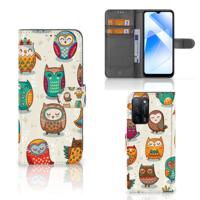 OPPO A16/A16s/A54s | Telefoonhoesje | Met pasjeshouder | Vrolijke Uilen