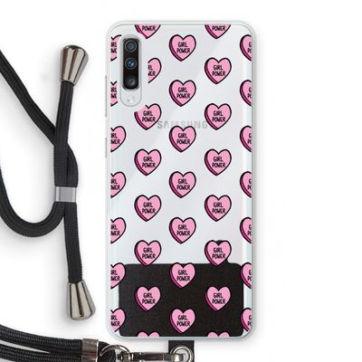 GIRL POWER: Samsung Galaxy A70 Transparant Hoesje met koord