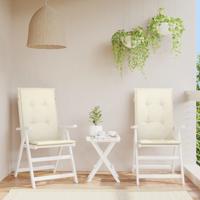 VidaXL Tuinstoelkussens 6 st hoge rug 120x50x3 cm stof crèmekleurig VidaXL Tuinstoelkussens 6 st hoge rug 120x50x3 cm stof crèmekleurig