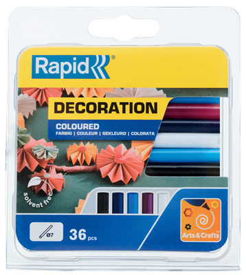 Rapid Lijmpatronen gekleurd | Classic | 7 mm x 94 mm | 36 stuks | Blister - 5001363 Rapid Lijmpatronen gekleurd | Classic | 7 mm x 94 mm | 36 stuks | Blister - 5001363