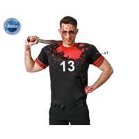 Kostuums voor Volwassenen Zwart Bloederig Rugby (1 Onderdelen) Maat M/L