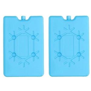Koelelement plat - 2x - blauw - 200 ml - 11 x 16 cm - koeltas/koelbox element