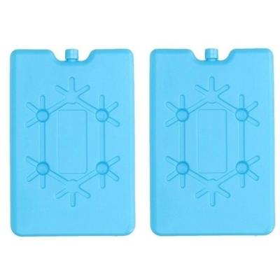 Koelelement plat - 2x - blauw - 200 ml - 11 x 16 cm - koeltas/koelbox element