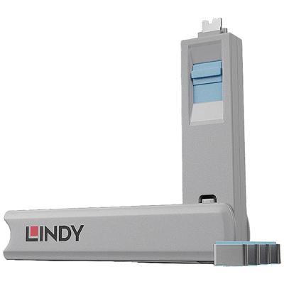 LINDY Kabel Sleutel voor USB-C-poort Set van 4 stuks Blauw Incl. 1 sleutel