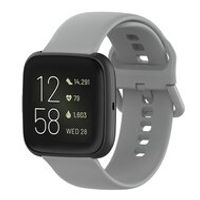 Fitbit Versa 1 / 2 & Lite siliconen sportbandje met gespsluiting - Grijs - Maat: Small