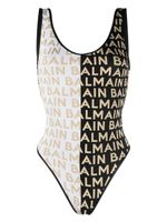 Balmain maillot de bain bicolore à logo - Noir - thumbnail