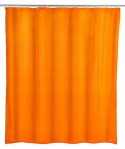 Wenko anti-schimmel douchegordijn 180x200cm polyester uni oranje inclusief ringen