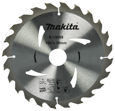 Makita Accessoires Cirkelzaagblad Hout | 190x30x1,6 24T 18g - E-15659 - E-15659