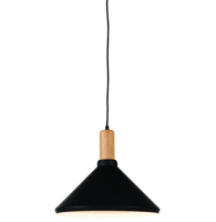 Hanglamp ijzer/hout Melbourne Ø35 - M