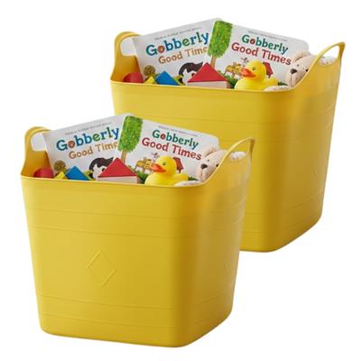 Storage solutions speelgoedmand - 2x - geel - 25 l - kunststof - 40 x 35 cm - opbergmand Storage solutions speelgoedmand - 2x - geel - 25 l - kunststof - 40 x 35 cm - opbergmand