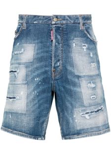 DSQUARED2 short en jean à effet usé - Bleu