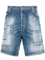 DSQUARED2 short en jean à effet usé - Bleu - thumbnail