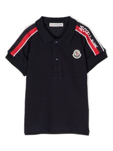 Moncler Enfant polo à patch logo - Bleu