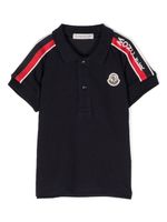 Moncler Enfant polo à patch logo - Bleu - thumbnail