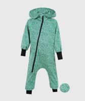 Onepiece Jersey Jumpsuit Green Animal Print - thumbnail