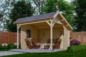 Interflex Kapschuur 3832 380x320 cm 40 mm vuren blank- Kapschuurdak- Onbehandeld vurenhout- Interflex