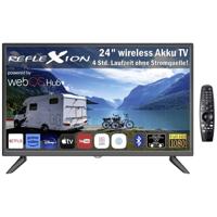 Reflexion LEDA24OSBT Draagbare TV 60 cm 24 inch Energielabel E (A - G) CI+*, DVB-S, DVB-T, DVB-C, Smart TV, WiFi, Ingebouwde accu Zwart