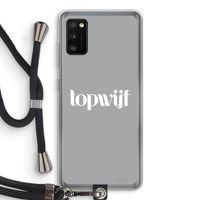 Topwijf Grijs Wit: Samsung Galaxy A41 Transparant Hoesje met koord