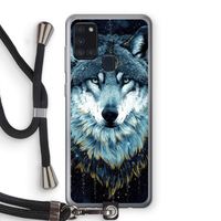 Darkness Wolf: Samsung Galaxy A21s Transparant Hoesje met koord