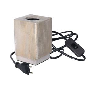 Anna's Collection Tafellamp Hout - grijsbruin - 8 x 8 x 12 cm - Leeslampje - Designlamp   -