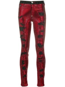 Philipp Plein jean skinny à ornements - Rouge