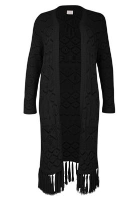 Yoek Vest lang gebreid | Zwart | Maat 58/60