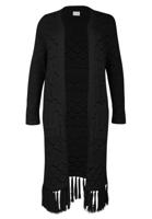Yoek Vest lang gebreid | Zwart | Maat 58/60