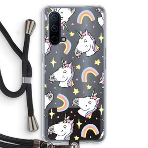 Rainbow Unicorn: OnePlus Nord CE 5G Transparant Hoesje met koord