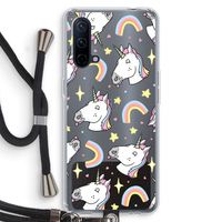 Rainbow Unicorn: OnePlus Nord CE 5G Transparant Hoesje met koord