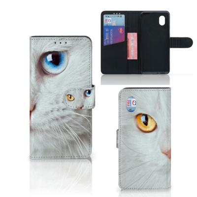Alcatel 1B (2020) | Telefoonhoesje | Met pasjeshouder | Witte Kat