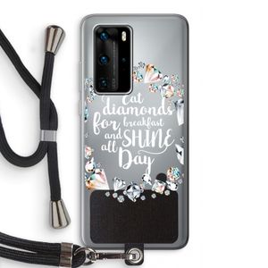 Diamonds: Huawei P40 Pro Transparant Hoesje met koord